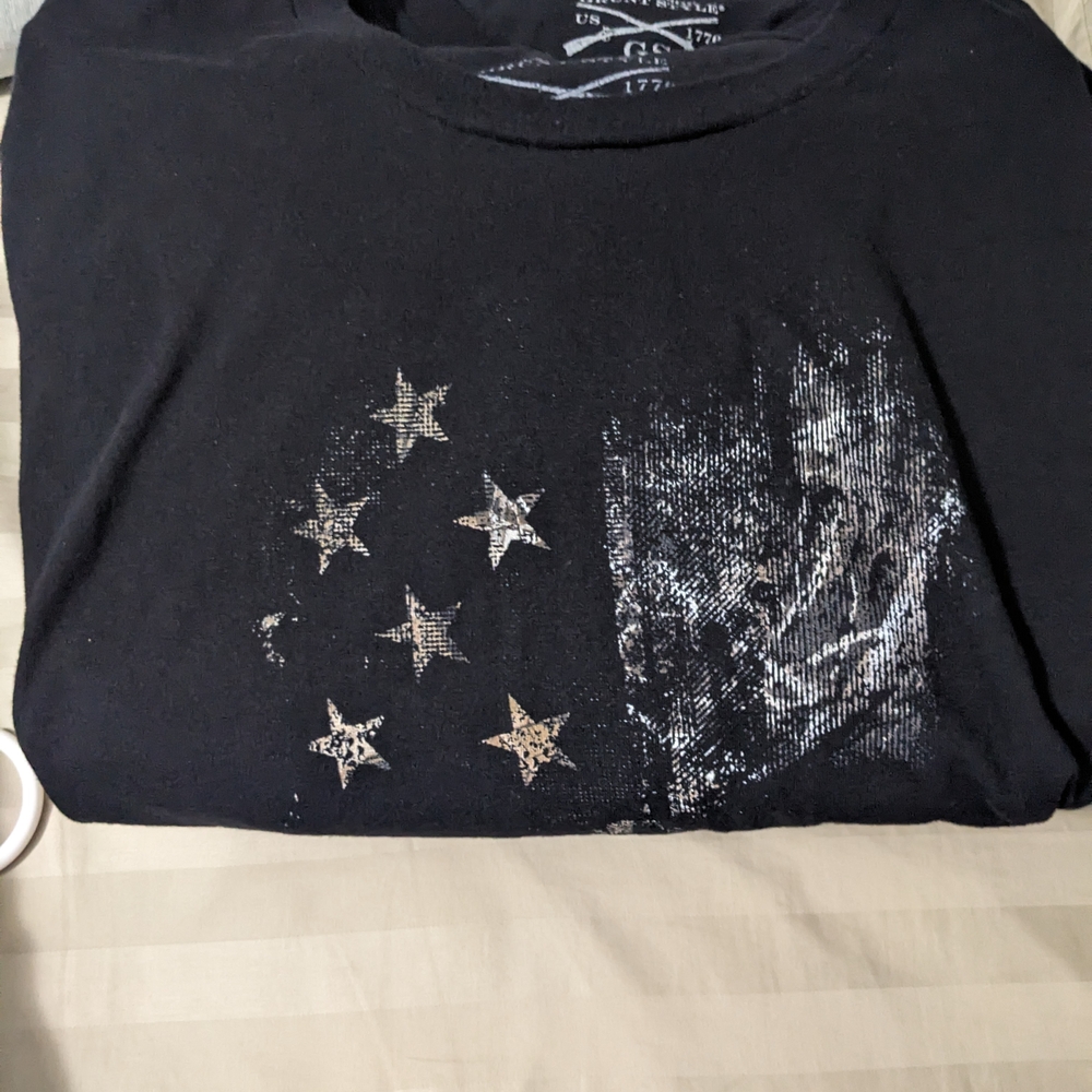 Black T-Shirt with Star Design